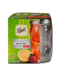 Ball | Mason Jar Elite SPIRAL 16 oz / 475 ml Regular Mouth (4 pack) 2