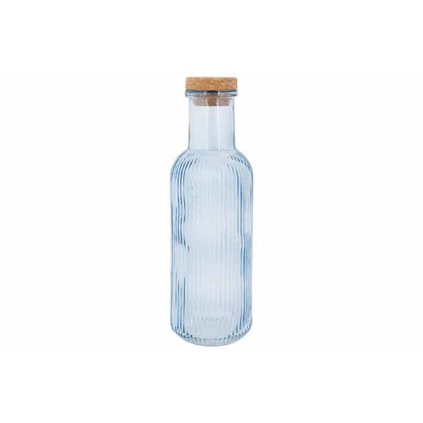 Cosy & Trendy Raya glazen fles 1 L met kurk – blauw