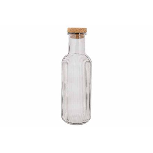 Cosy & Trendy Raya glazen fles 1 L met kurk – grijs