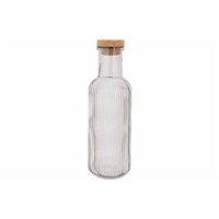 Cosy & Trendy Raya glazen fles 1 L met kurk – grijs
