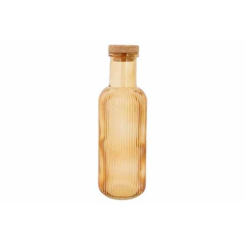 Cosy & Trendy Raya glazen fles 1 L met kurk – oker