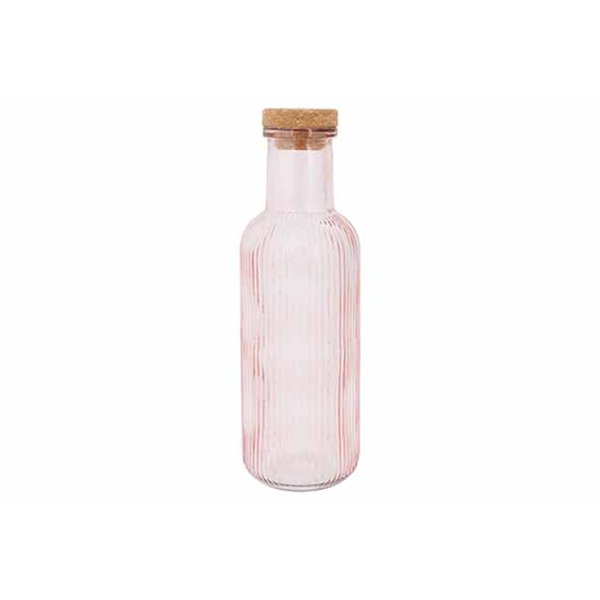 Cosy & Trendy Raya glazen fles 1 L met kurk – roze