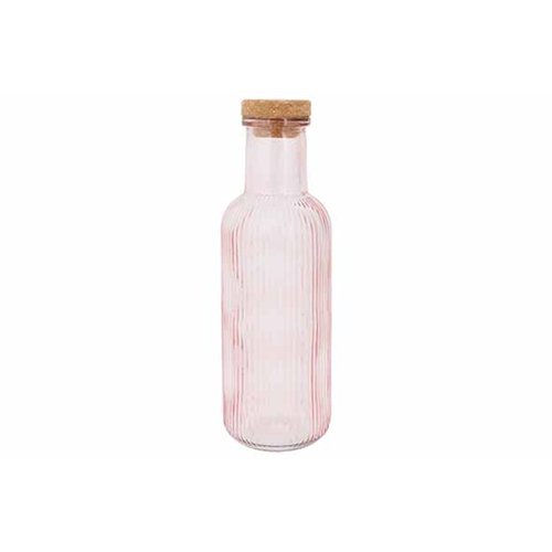 Cosy & Trendy Raya glazen fles 1 L met kurk – roze