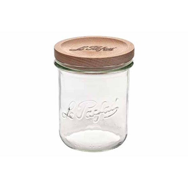 Le Parfait Bistrot Wood Edition voorraadpot 580 ml met beukenhouten deksel