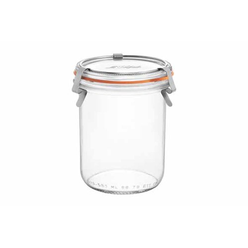 Le Parfait Bistrot glazen pot 580 ml – set van 2