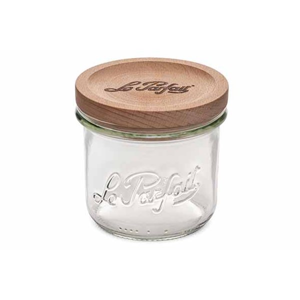 Le Parfait Bistrot Wood Edition voorraadpot 425 ml met beukenhouten deksel