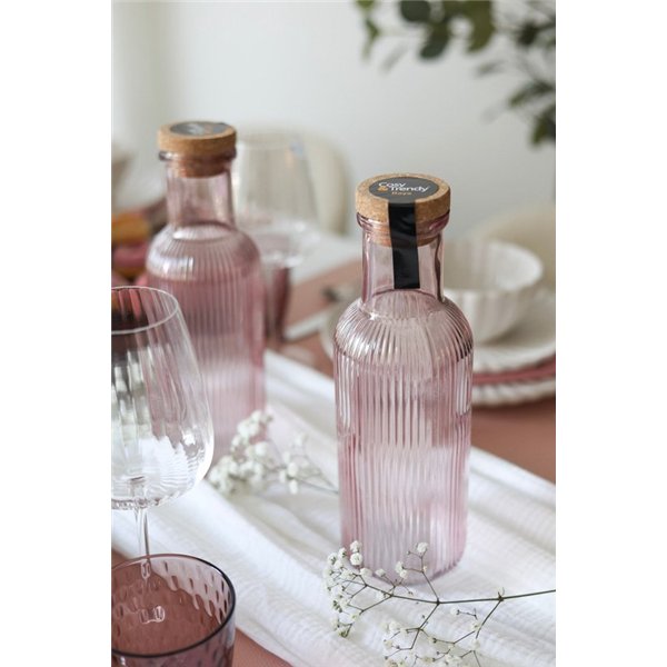 Cosy & Trendy Raya glazen fles 1 L met kurk – roze 2