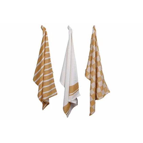 Stoff Keukenhanddoek Amber Gold - Set van 3