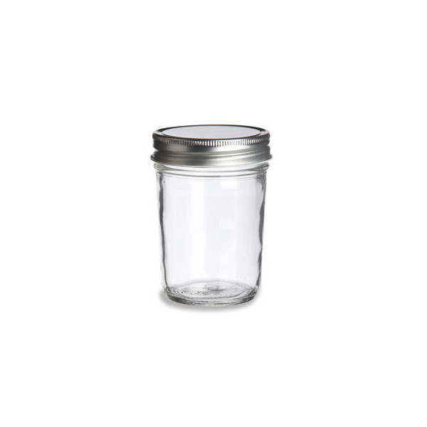 Mason Jar ECO clear 8 oz met zilveren deksel
