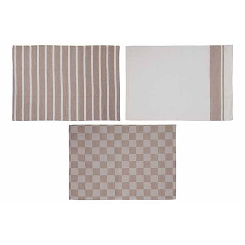 Stoff Keukenhanddoek Sand - Set van 3