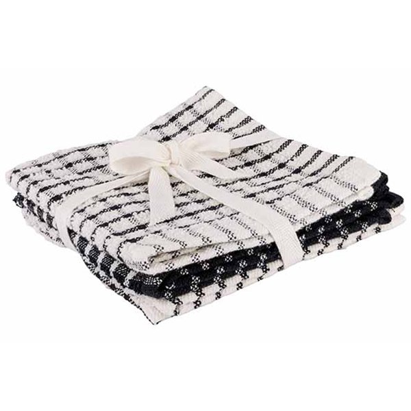 Stoff Vaatdoek Black Chambray - Set van 3