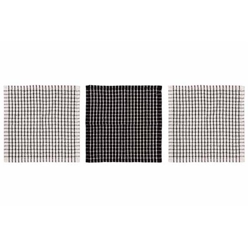 Stoff Vaatdoek Black Chambray - Set van 3