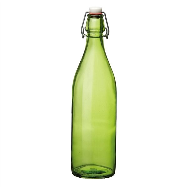 Bormioli Rocco Giara glazen fles met beugelsluiting Groen – 1 L