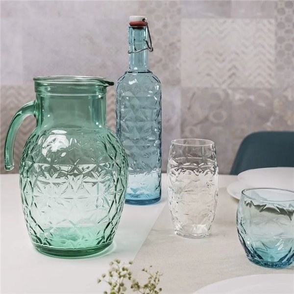 Bormioli Rocco Oriente glazen fles met beugelsluiting Blauw – 1 L 2