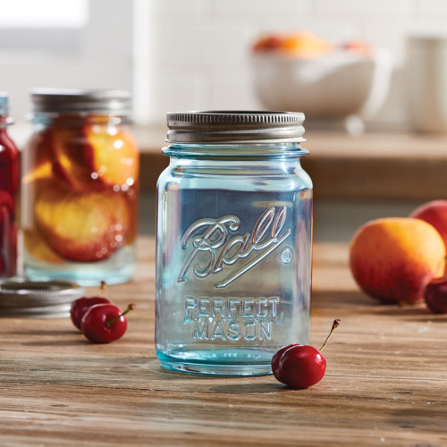 Ball | Mason Jar Collector's Edition Regular Mouth 16 oz Aqua Vintage (4 stuks)