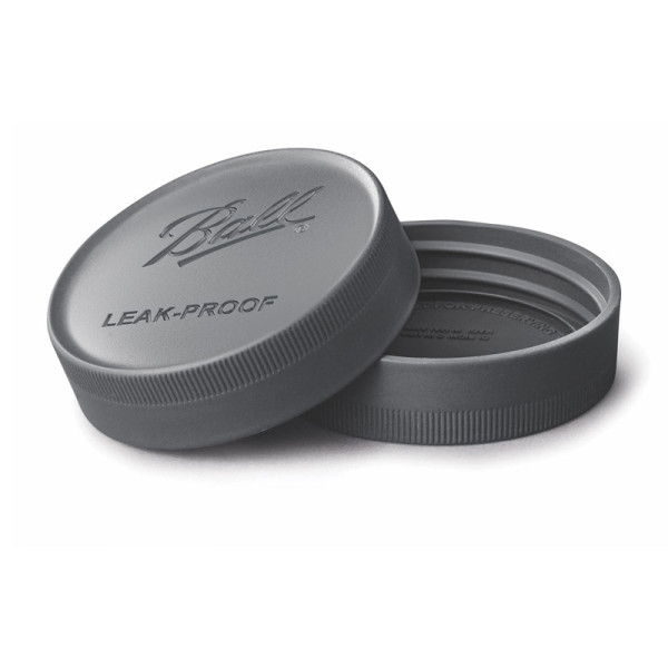 Ball | Plastic storage caps Leak Proof Wide Mouth Black  (6 st.)