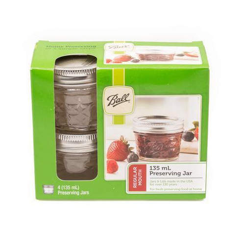 Ball | Mason Jar Regular Quilted Crystal 135 ml (4 stuks)