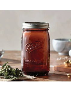 Ball | Mason Jar Elite AMBER 32 oz / 945 ml Wide Mouth (4 stuks) 2