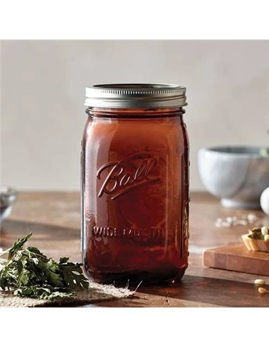 Ball | Mason Jar Elite AMBER 32 oz / 945 ml Wide Mouth (4 stuks)