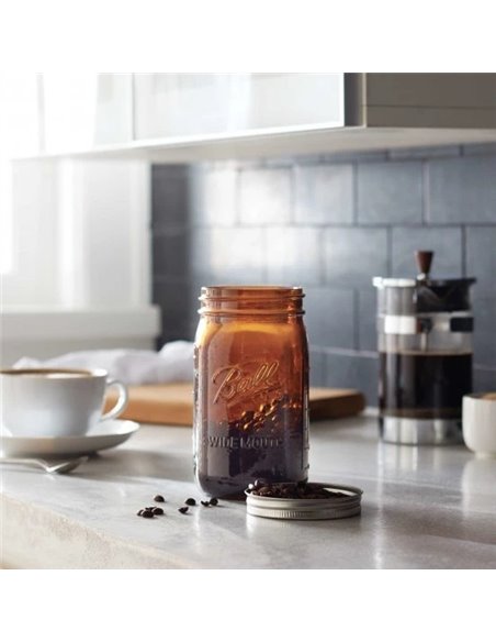 Ball | Mason Jar Elite AMBER 32 oz / 945 ml Wide Mouth (4 stuks)