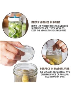 Masontops | Pickle Pebble Fermentation Weights (4 pack) 2