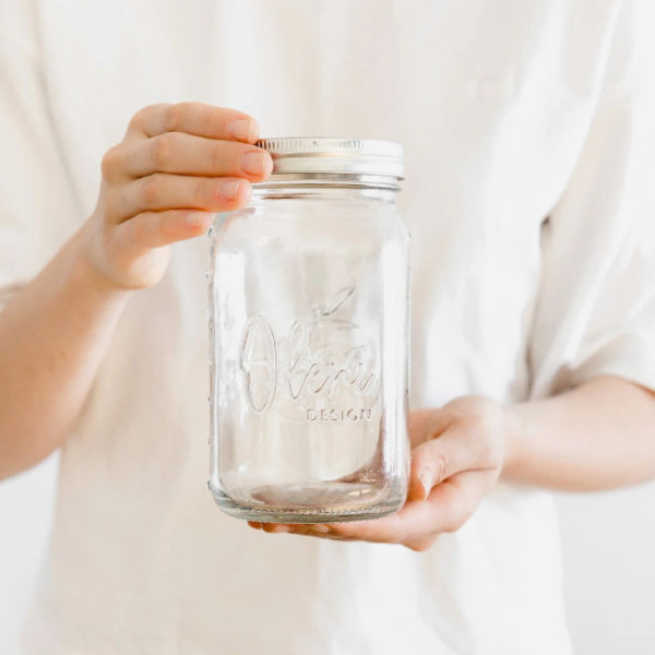 Oleni Mason Jar Wide 950 ml (4 stuks)