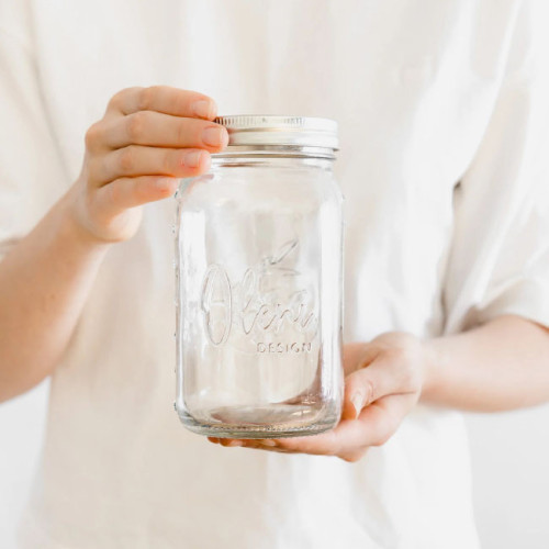 Oleni Mason Jar Wide 950 ml (4 stuks)