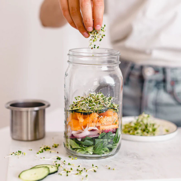 Oleni Mason Jar Wide 950 ml (4 stuks)