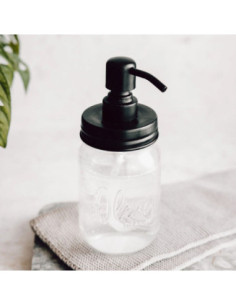 Mason Jar Zeeppomp deksel RVS Zwart