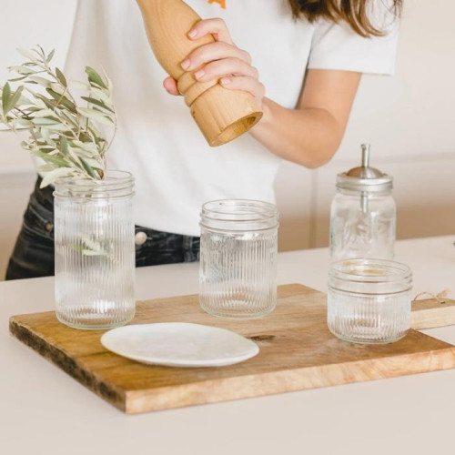 Ripple Mason Jar Wide 0.4 L - incl. RVS deksel (1 st.)