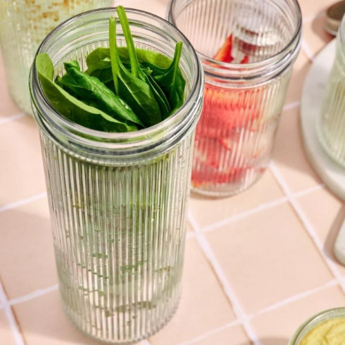 Ripple Mason Jar Wide 1 L - incl. RVS deksel (1 st.)