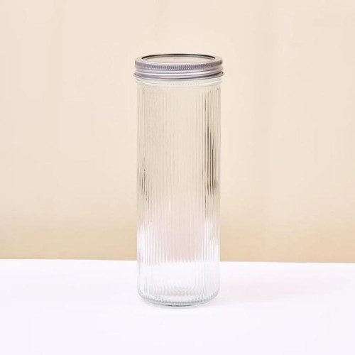 Ripple Mason Jar Wide 1 L - incl. RVS deksel (1 st.)
