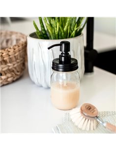 Mason Jar Zeeppomp deksel RVS Zwart 2
