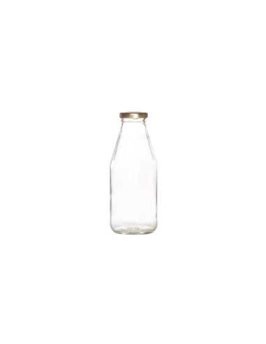 Retro Melkflesjes incl. gouden dop 500 ml 1 st.
