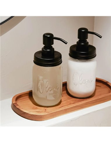 Mason Jar Zeeppomp deksel RVS Zwart