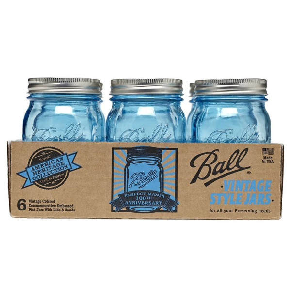 Ball | Mason Jar Elite BLUE 32 oz / 940 ml Wide Mouth (4 stuks) 2