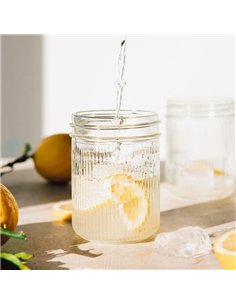 Ripple Mason Jar Wide 0.4 L - incl. RVS deksel (1 st.)