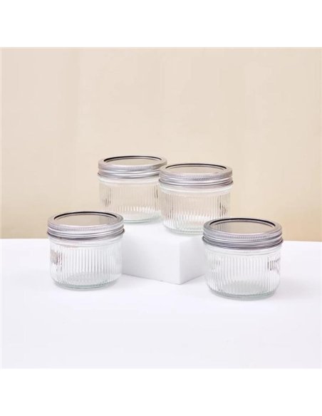 Ripple Mason Jar Wide 0.4 L - incl. RVS deksel (1 st.)