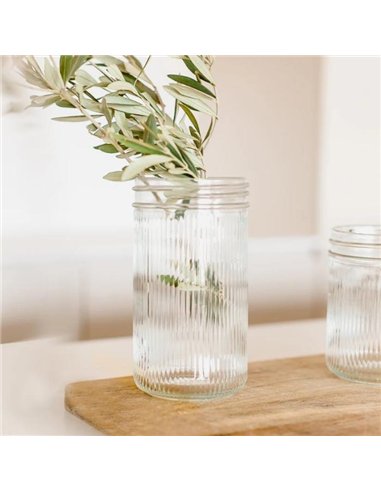 Ripple Mason Jar Wide 0.6 L - incl. RVS deksel (1 st.)