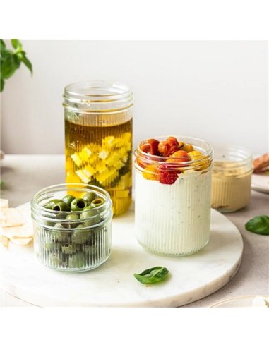 Ripple Mason Jar Wide 0.6 L - incl. RVS deksel (1 st.)