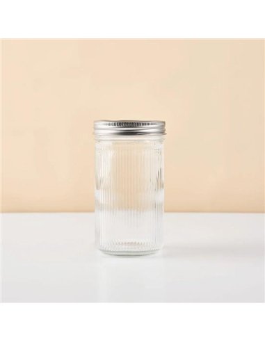 Ripple Mason Jar Wide 0.6 L - incl. RVS deksel (1 st.)