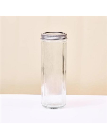 Ripple Mason Jar Wide 1 L - incl. RVS deksel (1 st.)