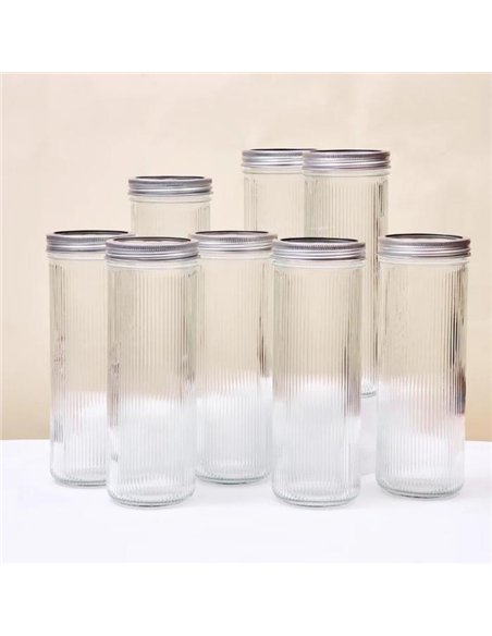Ripple Mason Jar Wide 1 L - incl. RVS deksel (1 st.)