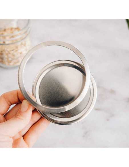 Mason Jar 2-delige deksel RVS Div. Maten (1 st.)