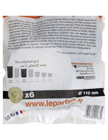 Le Parfait | Familia Wiss Deksels Ø 110 mm (6 stuks)