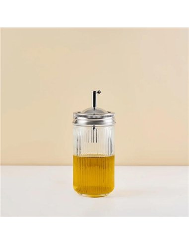 Ripple Mason Jar Regular 0,4 L - incl. RVS deksel (1 st.)