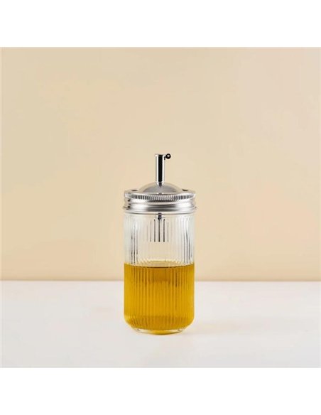 Ripple Mason Jar Regular 0,4 L - incl. RVS deksel (1 st.)