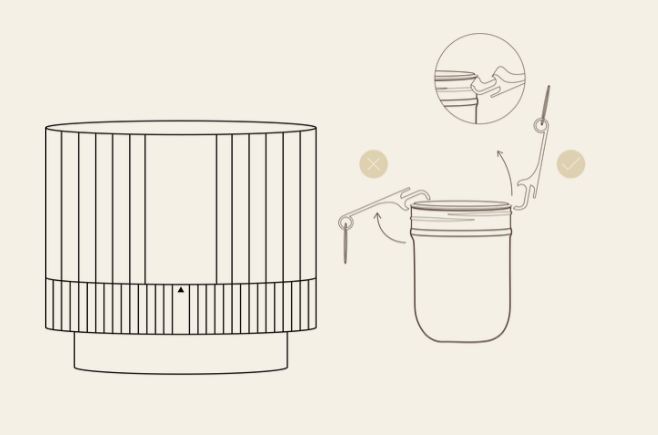 Mason jar vacuümpomp instructie opener afdekplaatje